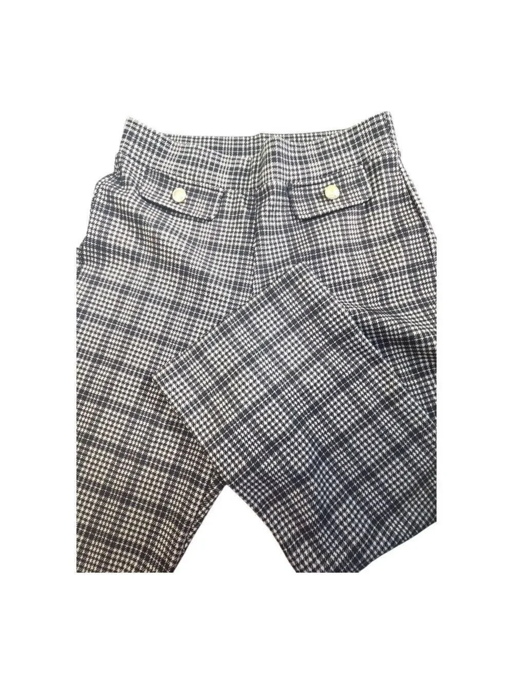 Michael Kors Black and White Plaid Trousers